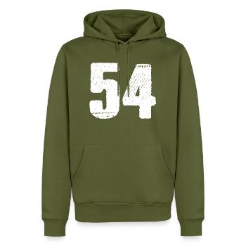 54 Zahl Trikot - Männer Premium Bio Hoodie - Khaki - Vorne - Nico (187cm)