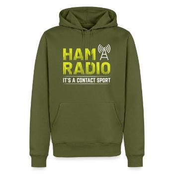 Ham Radio - It's A Contact Sport - Männer Premium Bio Hoodie - Khaki - Vorne - Nico (187cm)