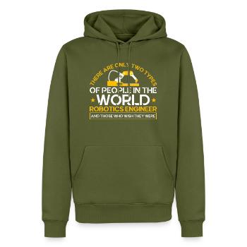 Robotic Robot Robotics Engineer Gift - Men’s Premium Organic Hoodie - khaki - Front - Nico (187cm)