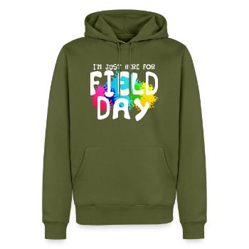 I'm Just Here For Field Day 11 - Männer Premium Bio Hoodie - Khaki - Vorne - Nico (187cm)