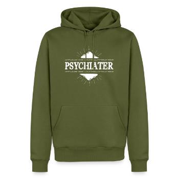 Psychiater Beruf - Männer Premium Bio Hoodie - Khaki - Vorne - Nico (187cm)