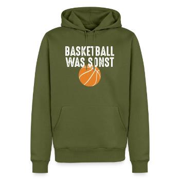 Basketball - Männer Premium Bio Hoodie - Khaki - Vorne - Nico (187cm)