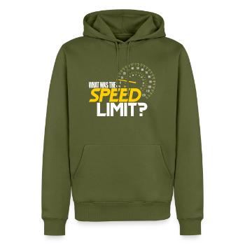 What Was The Speed Limit 3 - Männer Premium Bio Hoodie - Khaki - Vorne - Nico (187cm)