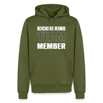 Équipe de kickboxing - Sweat à capuche Premium bio Homme - kaki - Devant - Nico (187cm)