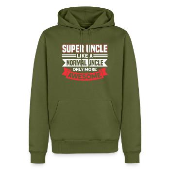 Uncle Brother Uncle Gift - Men’s Premium Organic Hoodie - khaki - Front - Nico (187cm)