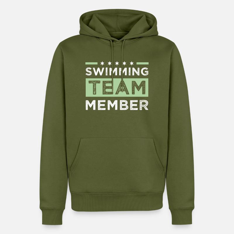 Équipe de natation - Sweat à capuche Premium bio Homme - kaki