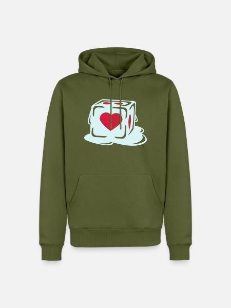 With Heart - Men’s Premium Organic Hoodie - khaki