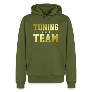 Équipe de tuning - Sweat à capuche Premium bio Homme - kaki - Devant - Nico (187cm)