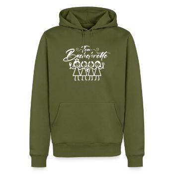 Bachelorette Team Mädels - Männer Premium Bio Hoodie - Khaki - Vorne - Nico (187cm)