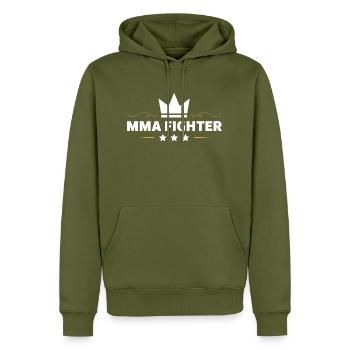MMA Fighter Arts Martiaux Mixtes - Sweat à capuche Premium bio Homme - kaki - Devant - Nico (187cm)