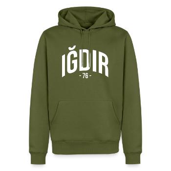 Igdir 76 Turquie Turquie Turquie Cadeau Igdirli TR - Sweat à capuche Premium bio Homme - kaki - Devant - Nico (187cm)