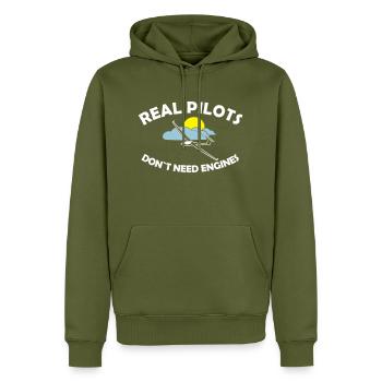 Pilot Segelflieger Segelflugzeug gleiten Geschenk - Männer Premium Bio Hoodie - Khaki - Vorne - Nico (187cm)