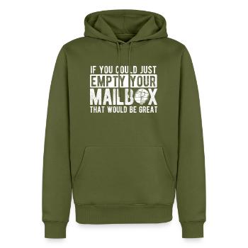 Briefträger Und Paket-Zusteller Für Postboten - Männer Premium Bio Hoodie - Khaki - Vorne - Nico (187cm)