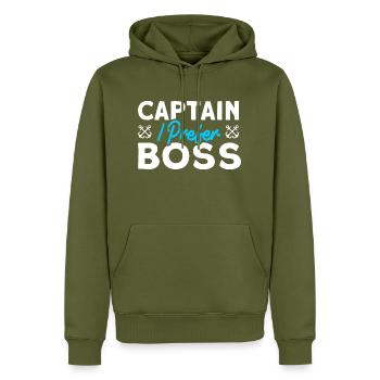 Amateurs de bateau Capitaine de bateau Capitaines - Sweat à capuche Premium bio Homme - kaki - Devant - Nico (187cm)
