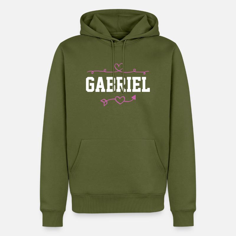 Gabriel - Sweat à capuche Premium bio Homme - kaki