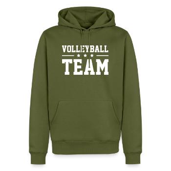 Volleyball Team - Men’s Premium Organic Hoodie - khaki - Front - Nico (187cm)