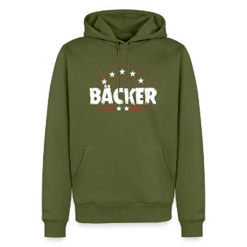 Bäcker Beruf - Männer Premium Bio Hoodie - Khaki - Vorne - Nico (187cm)