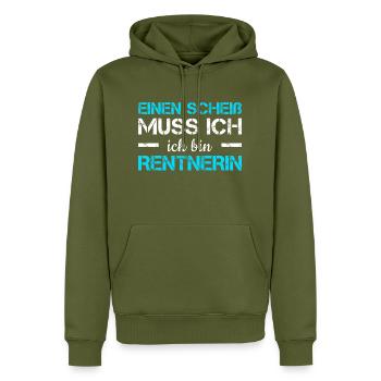 Einen Scheiß Muss Ich Ich Bin Rentnerin Rente - Männer Premium Bio Hoodie - Khaki - Vorne - Nico (187cm)