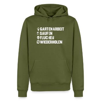 Gartenarbeit Garten Pflanzen Geschenk - Männer Premium Bio Hoodie - Khaki - Vorne - Nico (187cm)