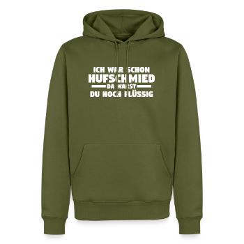 Hufbeschlagschmied Pferdeschmied Hufschmied - Männer Premium Bio Hoodie - Khaki - Vorne - Nico (187cm)
