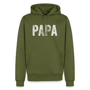 Papa Vater Dad Daddy Geschenk - Männer Premium Bio Hoodie - Khaki - Vorne - Nico (187cm)
