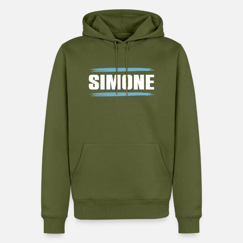 Simone - Sweat à capuche Premium bio Homme - kaki