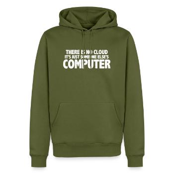 There Is No Cloud, It's Just Someone's Computer 16 - Men’s Premium Organic Hoodie - khaki - Front - Nico (187cm)