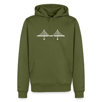 Bridge saying architecture architectural inspiration - Men’s Premium Organic Hoodie - khaki - Front - Nico (187cm)
