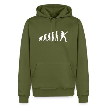 Evolution Gitarrist - Männer Premium Bio Hoodie - Khaki - Vorne - Nico (187cm)