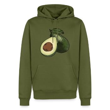 Avocado - Men’s Premium Organic Hoodie - khaki - Front - Nico (187cm)