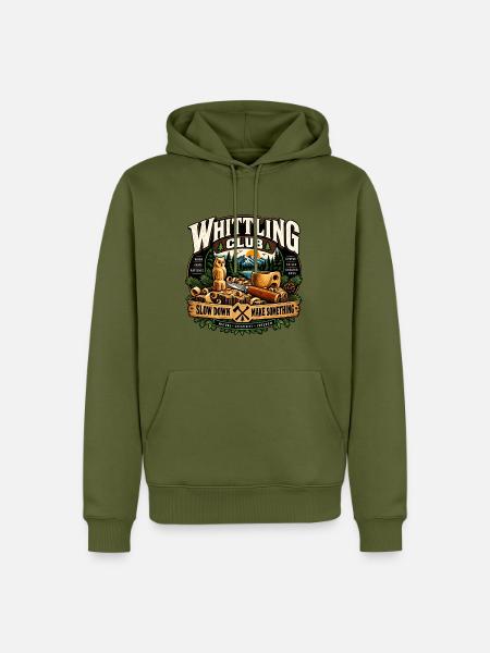 Whittling Holzschnitzen Schnitzen Geschenk Hobby - Männer Premium Bio Hoodie - Khaki
