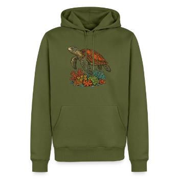 Meeresschildkröte Ocean Spirit - Männer Premium Bio Hoodie - Khaki - Vorne - Nico (187cm)