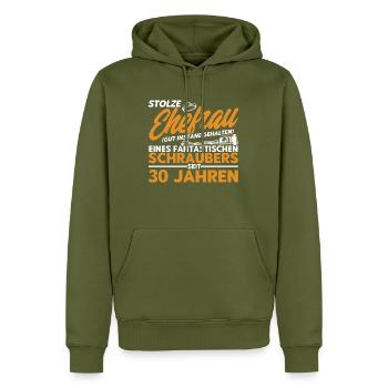 Perlenhochzeit Ehepaar 30. Hochzeitstag Geschenk - Männer Premium Bio Hoodie - Khaki - Vorne - Nico (187cm)