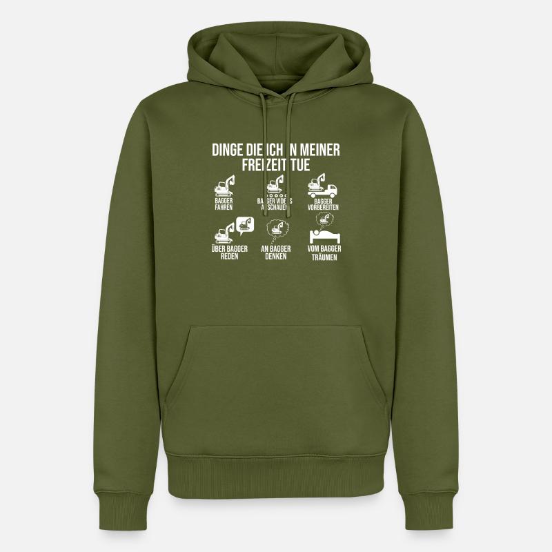 Baggerfahrer Bagger - Männer Premium Bio Hoodie - Khaki
