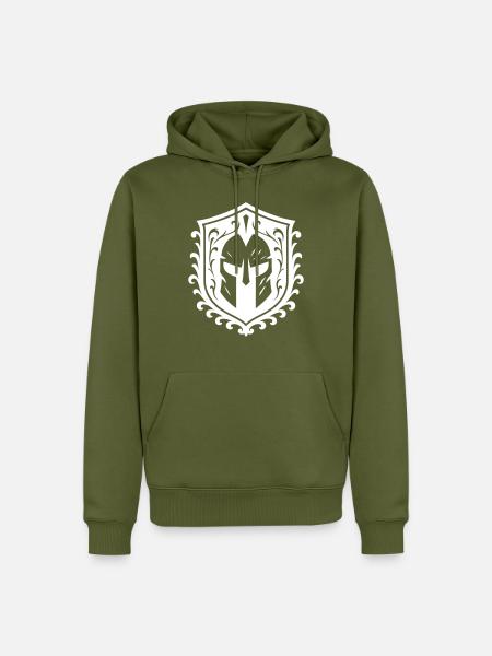 Spartaner Helm Wappen - Männer Premium Bio Hoodie - Khaki