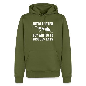 Ant Insect Collector Entomologist - Men’s Premium Organic Hoodie - khaki - Front - Nico (187cm)