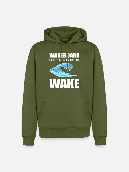 Besser auf Wake Surfer Geschenk - Männer Premium Bio Hoodie - Khaki