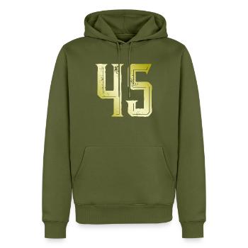 Symbole numérique 45 - Sweat à capuche Premium bio Homme - kaki - Devant - Nico (187cm)
