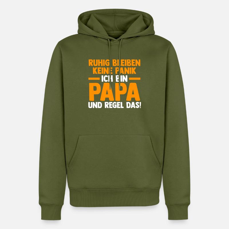 Vater Papi Papa - Männer Premium Bio Hoodie - Khaki