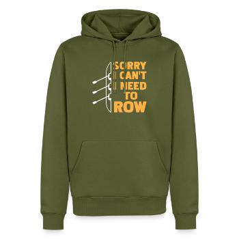 Sorry I Can't I Need To Row Funny Rowing Tea - Men’s Premium Organic Hoodie - khaki - Front - Nico (187cm)