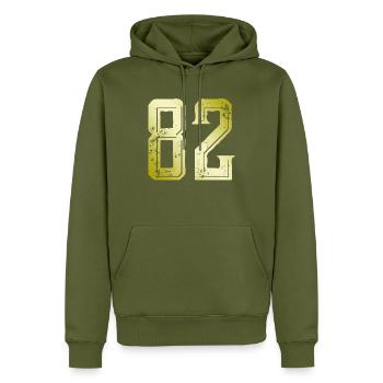 82 Zahl Symbol - Männer Premium Bio Hoodie - Khaki - Vorne - Nico (187cm)