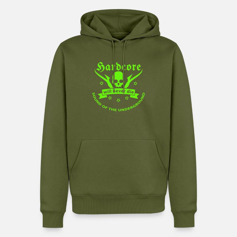 techno - Sweat à capuche Premium bio Homme - kaki