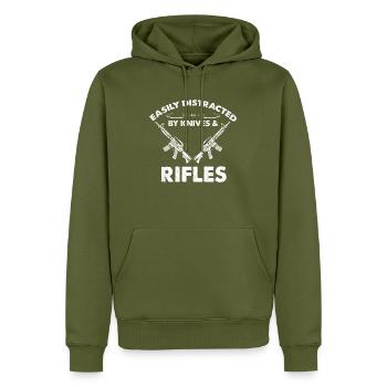 Messersammler Designs Messerfan Messermacher - Männer Premium Bio Hoodie - Khaki - Vorne - Nico (187cm)