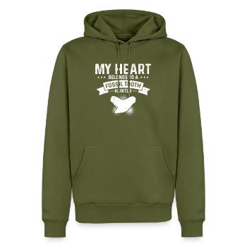 Un paléontologue conçoit un étudiant chasseur de fossiles - Sweat à capuche Premium bio Homme - kaki - Devant - Nico (187cm)