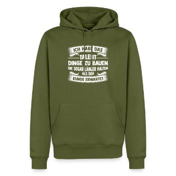 Handwerker Beruf Handwerk Geschenk - Männer Premium Bio Hoodie - Khaki - Vorne - Nico (187cm)