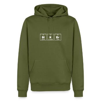 Vélo Biker Vélo Moto Velo Radler Cadeau - Sweat à capuche Premium bio Homme - kaki - Devant - Nico (187cm)