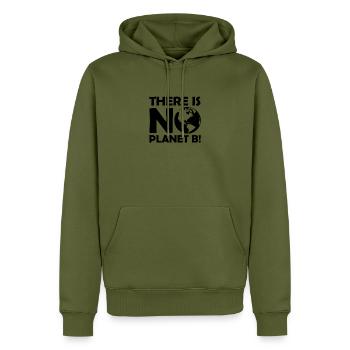 There is no planet B - Männer Premium Bio Hoodie - Khaki - Vorne - Nico (187cm)