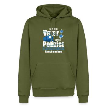 Polizist Polizei Vater Papa - Männer Premium Bio Hoodie - Khaki - Vorne - Nico (187cm)