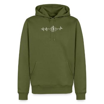 Maurer Konstruktion Job Geschenkidee - Männer Premium Bio Hoodie - Khaki - Vorne - Nico (187cm)