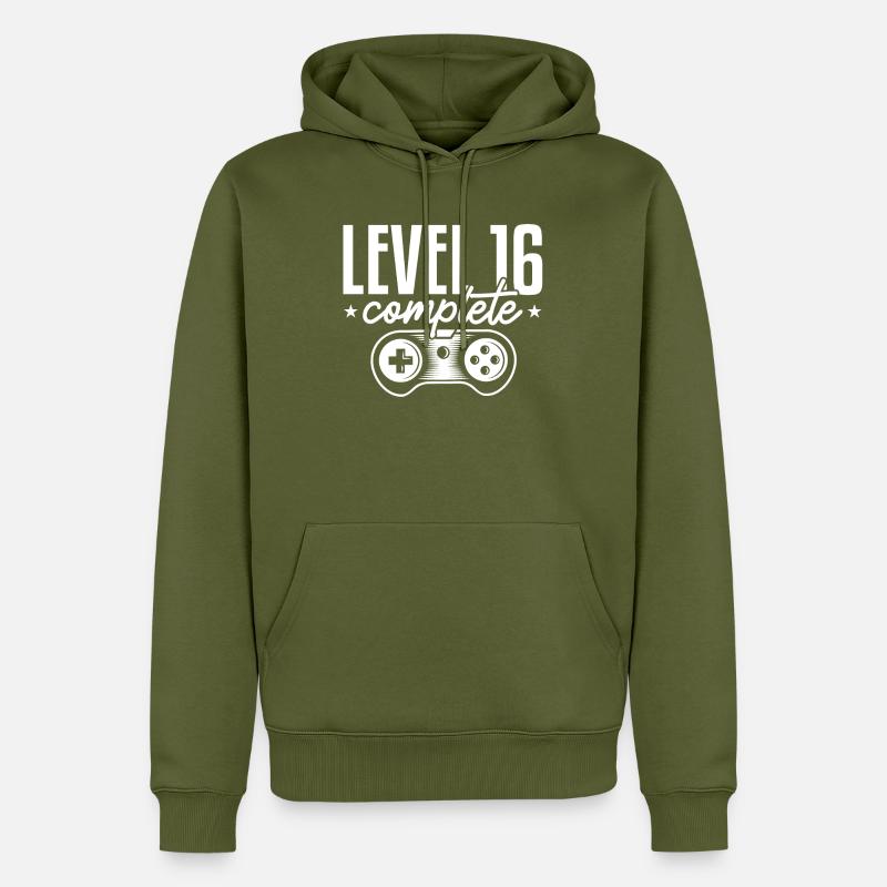 Level 16 Complete - Männer Premium Bio Hoodie - Khaki